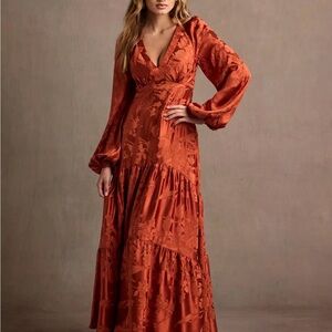 Azazie Burnt Orange Long Sleeve Dress